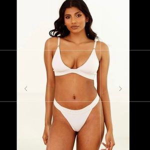 NWT All Cream Triangle Bra & Thong